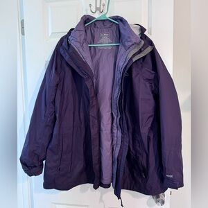 L.L.Bean Women’s Plus 3x Trail Model Waterproof 3-in-1 Jacket Purple
